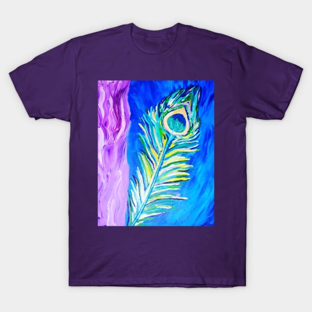 Peacock Feather T-Shirt by Oregon333